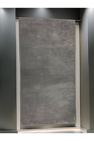 Dinarsu Yıkanabilir Kesme Halı Bohem Modern Gri Desenli Kaymaz Taban Halı Yolluk Koridor Antre Hol Salon