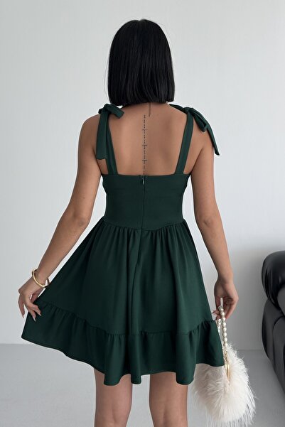 ALFUDO Moda Collection Mini Red Dress with Chest Tie