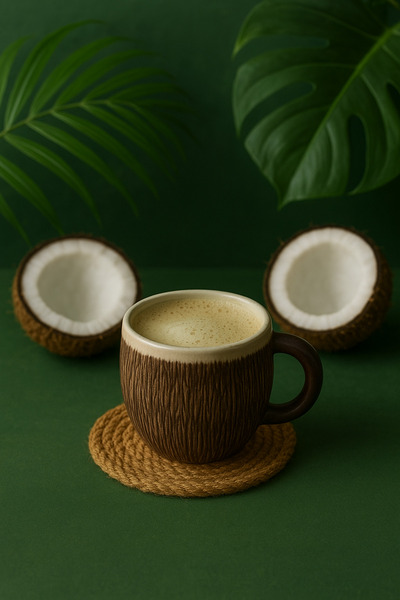 KABİLE SERAMİK Ceramic Cup Mug - Coconut Look Handmade