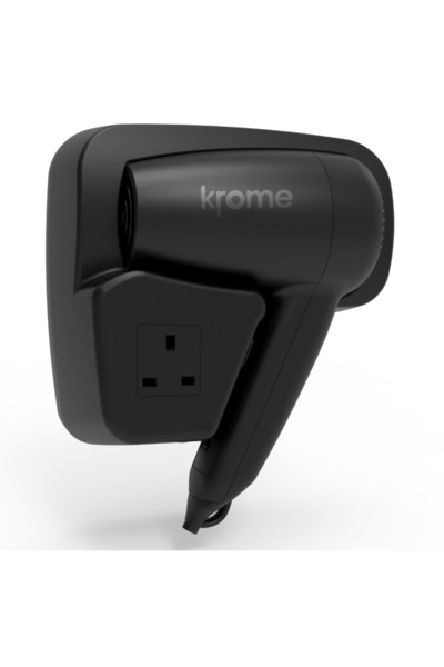 Krome مجفف شعر للمنزل والفنادق مع مقبس ماكينة حلاقة - 1300 واط
