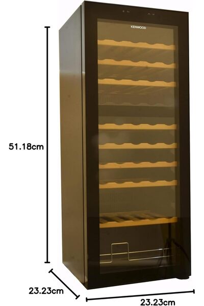 Kenwood 55 Bottle Freestanding Beverage Cooler with Dual Temperature Zone and LED Lighting – Black