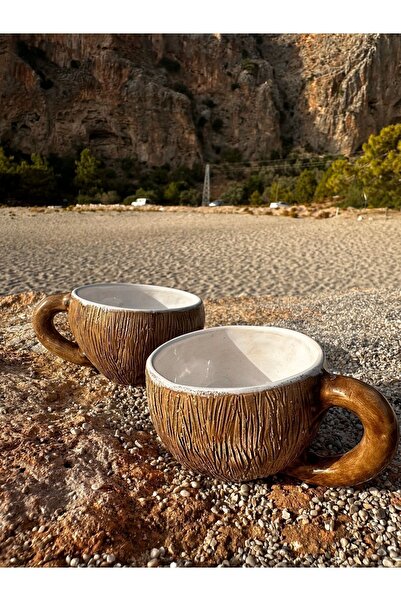 KABİLE SERAMİK Ceramic Cup Mug - Coconut Look Handmade