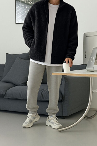 GHASSY CO. Men's Heat Thermal Underwear Outer Sherpa Autumn Winter Full Zip Plush Fleece Sweatshirt