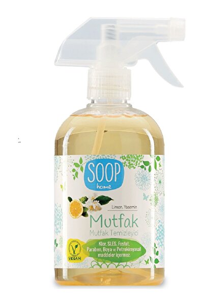 %100 Doğal Mutfak Temizleyici Sprey 500 mL Beyaz Limon Koku Yağ ve Kirlerde Etkili
