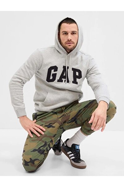 GAP Ανδρικό φούτερ με κουκούλα V-Heritage Logo Po 850834 ΓΚΡΙ