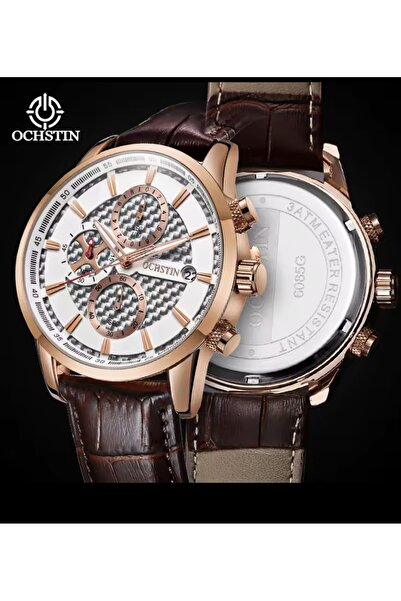OCHSTIN 6112 All Function Active Steel Case Cord Men Wrist Watch