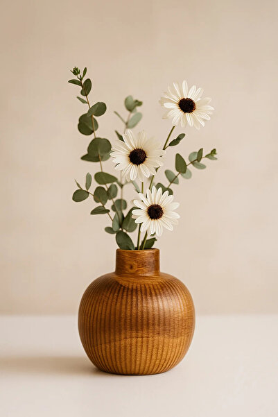 Woodcept. Éternel İskandinav Tarzı Modern Minimalist Dekoratif Seramik Vazo Çiçeklik Solenne Collection