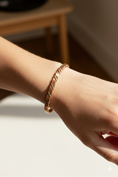 Sevilgülgünfinecrafts سوار من النحاس المقاوم للتشويه - لون مزدوج