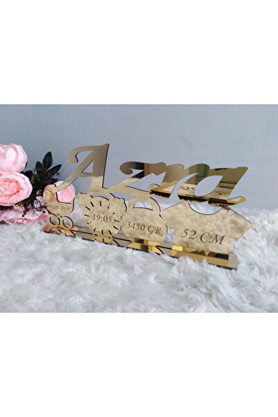 RetroLazer 40X20 CM MASAÜSTÜ PLEKSİ İSİMLİK DOĞUM BEBEK ÇOCUK ODASI