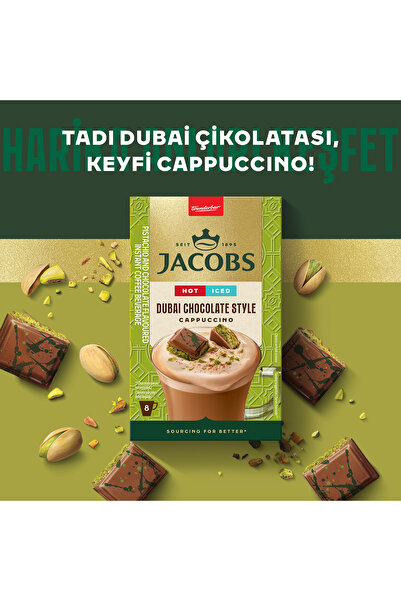 Jacobs Dubai Çikolatası Aromalı Cappucino Özel Kahve Karışımı 8 x 19,5gr 5'li Paket