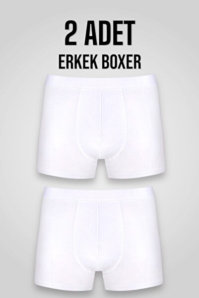 Galaksi بوكسر رجالي من القماش المرن المصنوع من القطن والليكرا باللون الأبيض م...