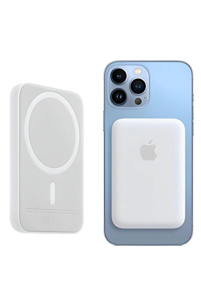 LaraThec İphone-15-16-17 Uyumlu Magsafe Battery Pack 5000 Mah Powerbank Kablosuz Wireless Batarya Şarj Aleti