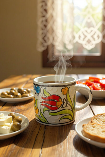 Süsler Çini ve Seramik Espresso Coffee Glass 2Pcs Handmade Patterned Cup and Mug