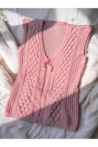 Çeyizcim Knitwear Knitted Yumoş Angora Women's Vest Dowry Holder