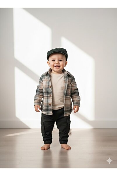 Bolly Baby Oduncu Jacketed Baby Boy Suit with Cap