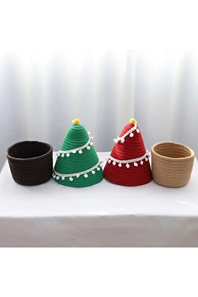 afralya home Christmas and Christmas Ornament Basket - Pine Tree New Year, Gift Decorative Basket