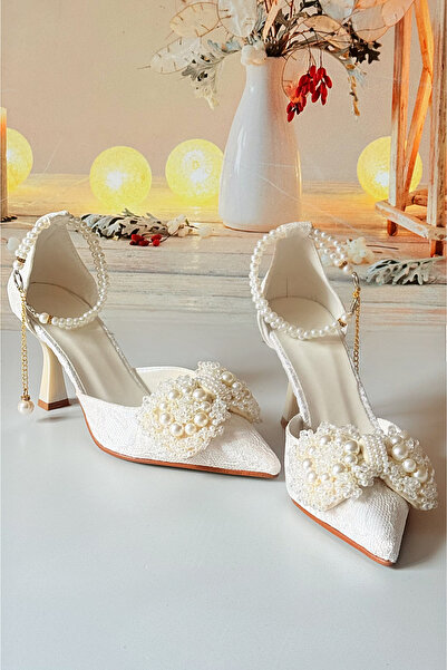 Modavien Women's 7 cm Pearl Bridal Shoes (Full Mold)