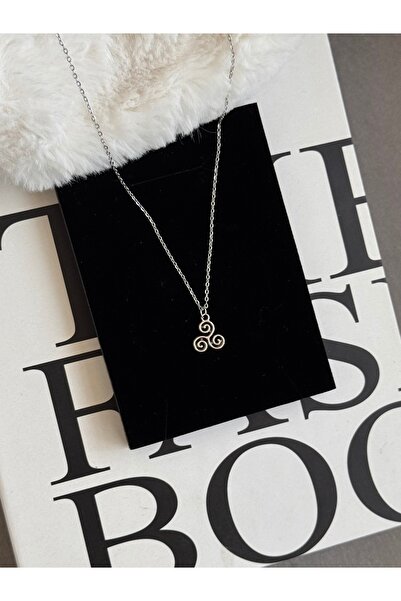 WhimsyWhite قلادة حلزونية من الفولاذ، قلادة حلزونية صغيرة