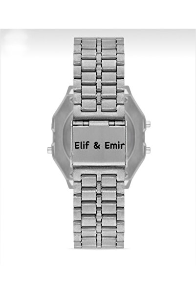 TAŞ DEVRİ HEDİYELİK Unisex Silver Retro Wristwatch- Name Can Be Engraved