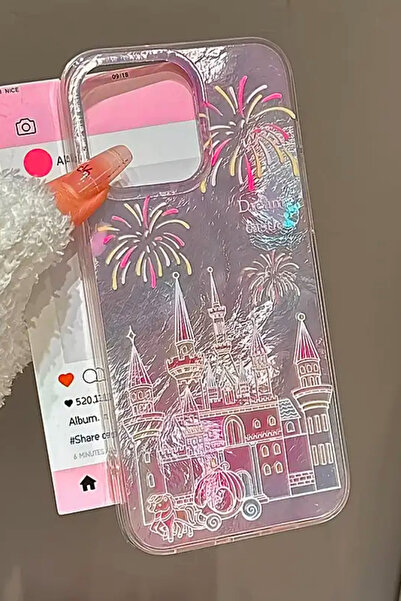 EWEC iPhone 17 Uyumlu Rüya Kale Dream Castle Hologramlı IMD Premium Telefon Kılıfı