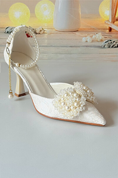 Modavien Women's 7 cm Pearl Shoes and Bag Combination (Full Fitting)