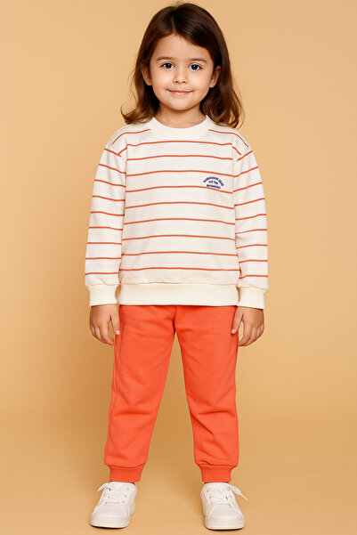 FURKYY مجموعة ملابس علوية وسفلية موسمية مخططة ملونة للفتيات