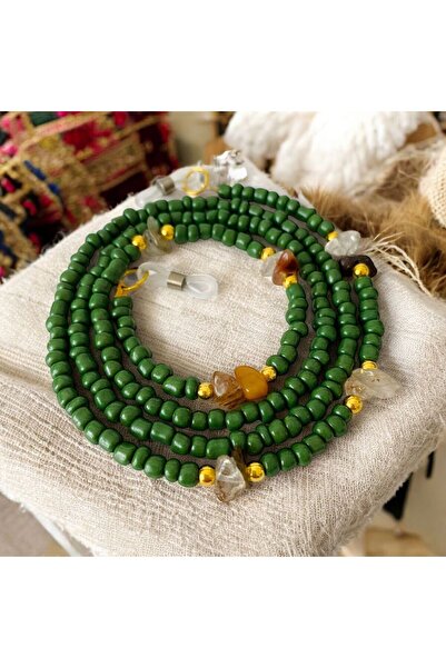 LiKESUN HOME نظارات نسائية بتصميم من الحجر الطبيعي - حزام وحبل