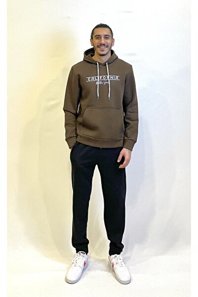 Superlife Суперлайф мъжка качулка с качулка и подплата от поларен флис, 3-слоен калифорнийски принт spr24sw11