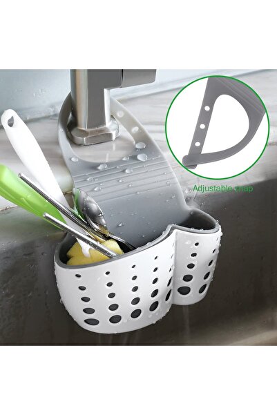 ORIGINAL DEALS Suport pentru burete de bucătărie pentru chiuvetă, curea reglabilă din silicon,