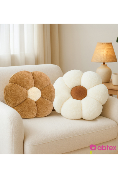 yupo bebek baby equipment Pabtex Teddy Pillow Double Flower Flower Daisy Pillow 2 Pieces of Decorative Throw Pillows