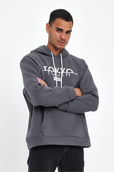 Superlife Hooded Comfortable Fit Fleece Inside 3-Thread Tokyo Printed Sweatshirt Spr24Sw12