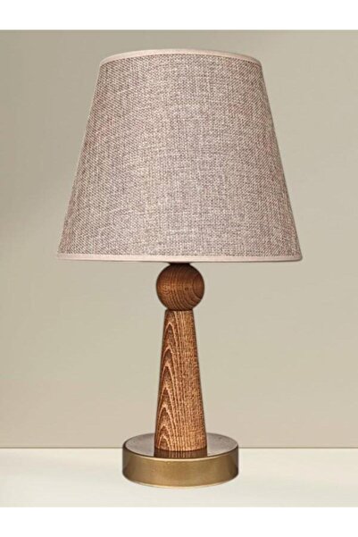 DEDE Legna Lamp Shade Double Wooden Brown with a Hat Antique Static Painted