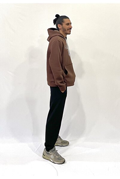 Superlife Men's Hooded Comfortable Fit Fleece Lined 3-Thread El Letter Printed California Printed Sweatshirt Spr24Sw03