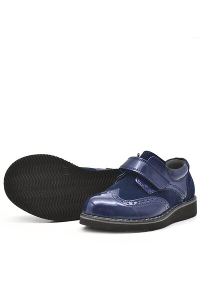 Rakerplus Hidra Navy Blue λουστρίνι Velcro Casual αγορίστικα παπούτσια