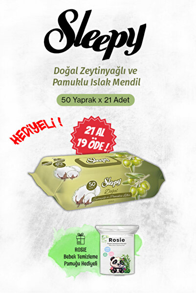 Sleepy Zeytinyağlı Pamuklu Bebek Havlusu 21 AL 19 Öde Rosie Hediyeli