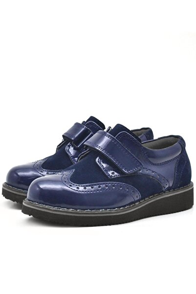 Rakerplus Hidra Navy Blue λουστρίνι Velcro Casual αγορίστικα παπούτσια