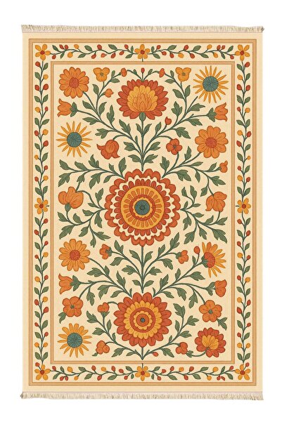 Markaev Güneş Bahçesi Vintage Dokuma Taban Halı 415 YNG
