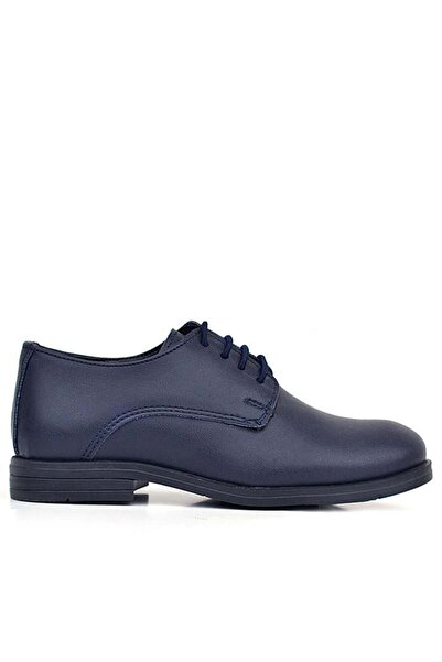 Rakerplus Navy Blue Matte Lace-Up Oxford Children's School Shoes