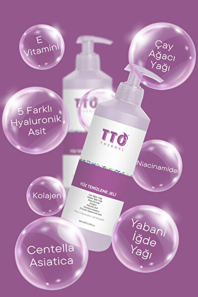 TTO Yüz Temizleme Jeli 500 ml Normal Akneli Rozalı Ciltler İçin Arındırıcı