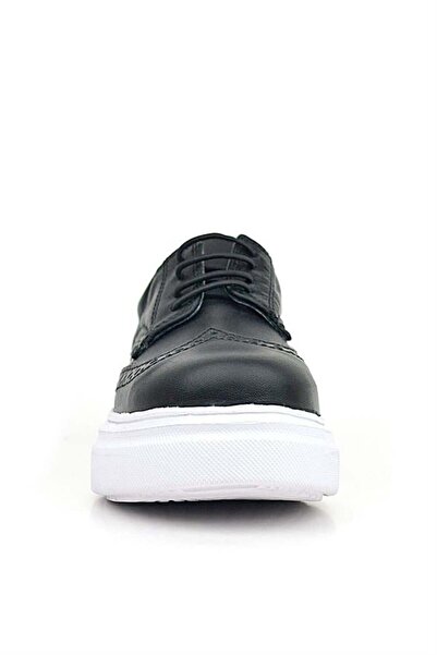 Rakerplus Oxford Children's Classic Shoes - Genuine Leather, Black and White Sole