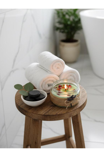 Trend Mum İskandinav Tasarım Terapi Ve Çakra Mumu ,Gül Kokulu Mum, Hediyelik Mum