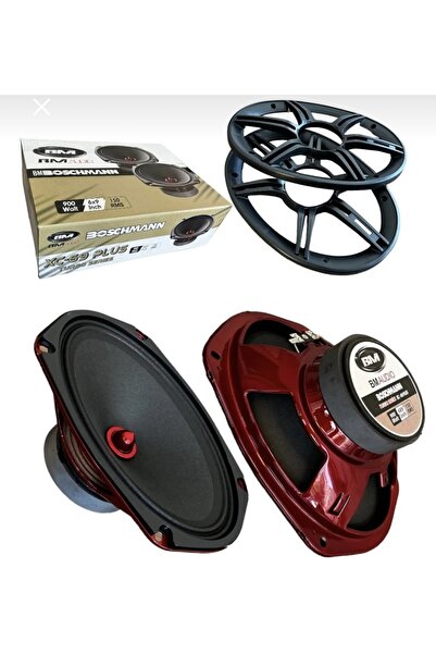 electroplus1952 Boschmann Navigo 900 W 150 RMS Oval Midrange Metalik Kırmızı Kasa Mermi Göbek Premium Seri Takım