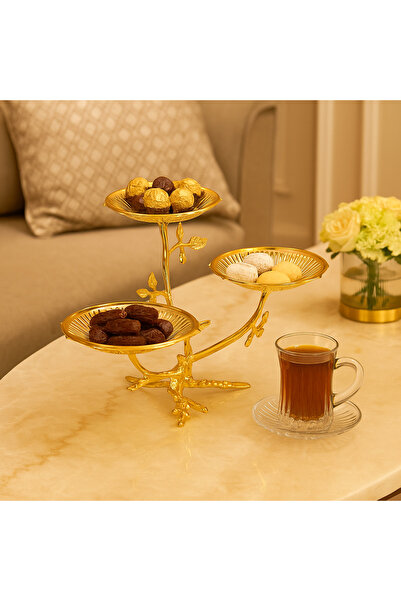 Dania Luxury metal serving stand with a botanical design - a touch of elegance to your table