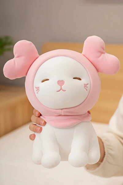 Miniso Şapkalı Sevimli Kedi Peluş Oyuncak 27 Cm