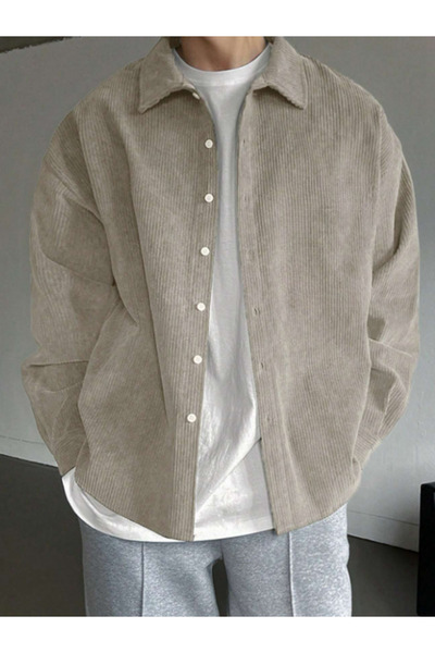 WAMOSSALAPLI Fitilli Kadife Gömlek