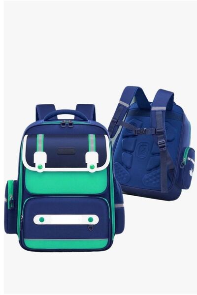 Adalinhome Rucsac în stil colegiu Color Bags – verde, violet, bleumarin