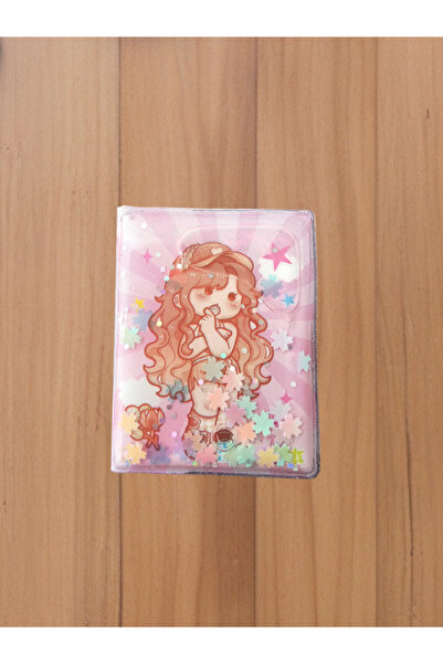 Çınar Water Glitter Kawaii Girl Themed 4.5 cm X 5.5 cm Mini Notebook (Single)