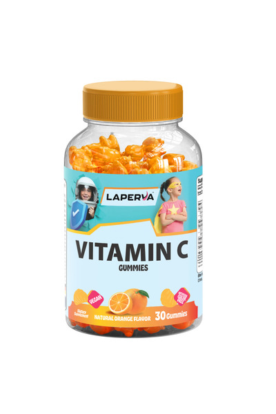 Laperva فيتامين سي للأطفال، برتقال، 30 علكة نباتية، علكات فيتامين سي للأطفال نباتية وخالية من الجيلاتين