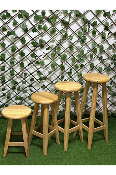 Ahşapya TABURECİTY-NATUREL AHŞAP BAR TABURESİ - BAR SANDALYESİ - 80 CM - 1 ADET