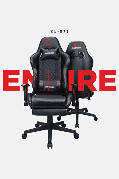 Rampage Kl-r71 Empire Ayak Dayama Yerli Siyah/silver Gaming Oyuncu Koltuğu